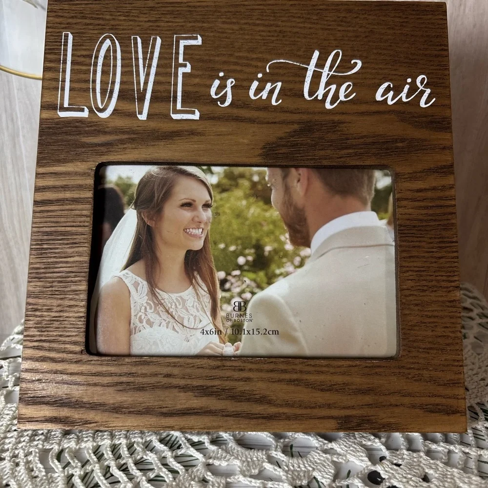 Love is in the Air Brown Wooden Picture Frame 4 x 6
